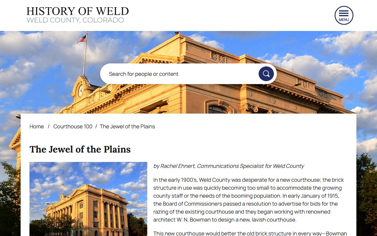 Weld County court records Jewel of the Plains courthouse