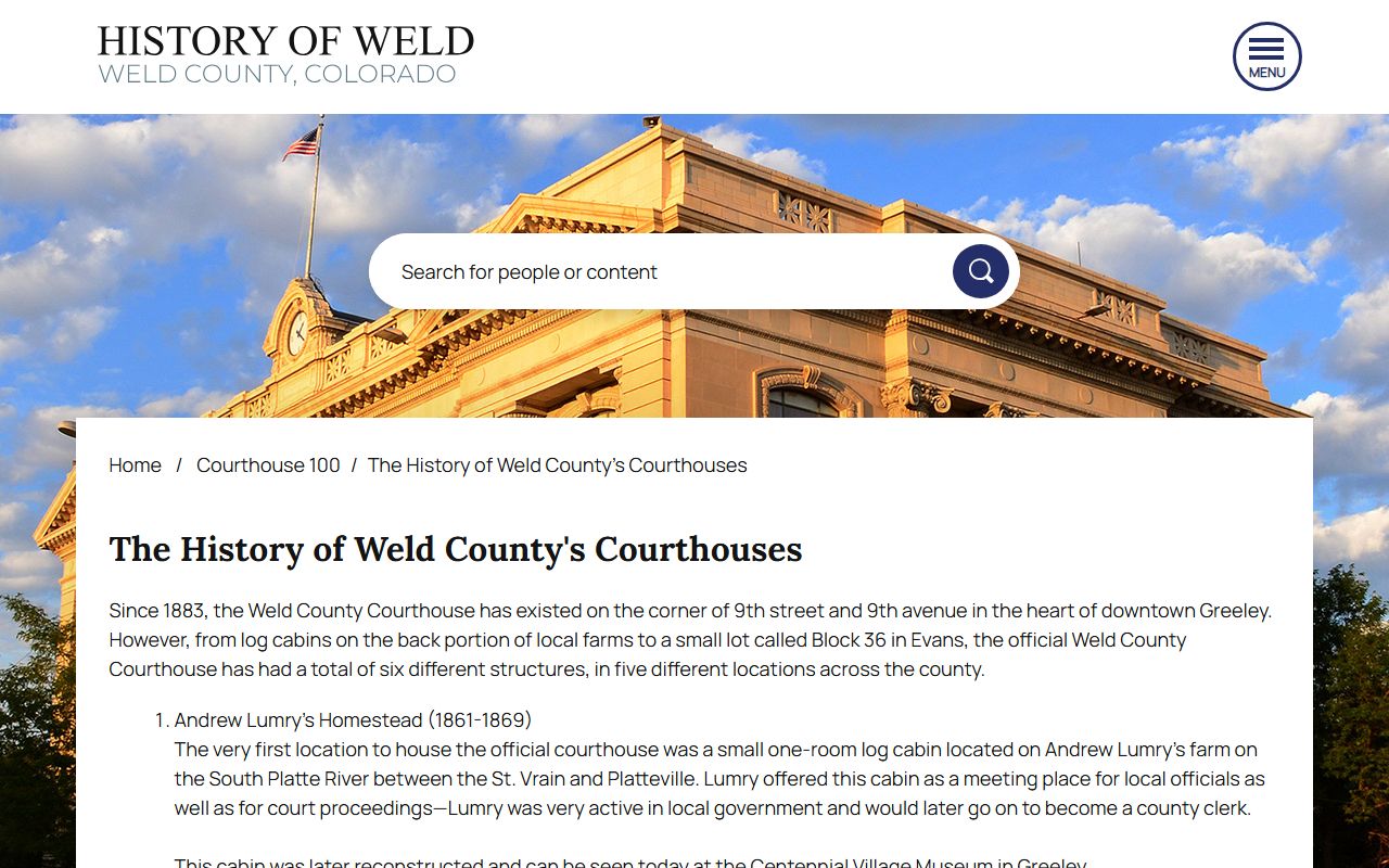 Weld County court records historic courthouse history